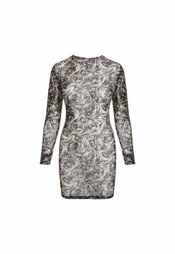 Lioness US Shopify SIX SENSES MESH MINI DRESS - ABSTRACT ROSE