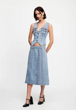 Lioness US Shopify CAMELIA MIDI - FADED DENIM