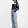 Lioness US Shopify NUEVE BIKER JACKET - BLACK/BLUE