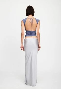 Lioness US Shopify UNO TIE TOP - SLATE -Lioness Sales Shop 07 12 22 LIONESS JAN Kristel JAN 1063