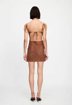 Lioness US Shopify DIEZ MINI DRESS - RUSSET -Lioness Sales Shop 07 12 22 LIONESS JAN Kristel JAN 1277
