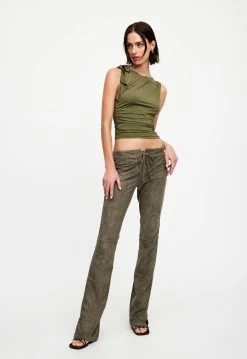 Lioness US Shopify DOWN FOR YOU SUEDE PANT - KHAKI