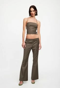 Lioness US Shopify AVARIS TIE TOP - KHAKI -Lioness Sales Shop 07 12 22 LIONESS JAN Kristel JAN 180