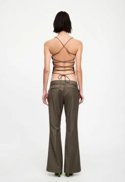 Lioness US Shopify AVARIS TIE TOP - KHAKI -Lioness Sales Shop 07 12 22 LIONESS JAN Kristel JAN 207
