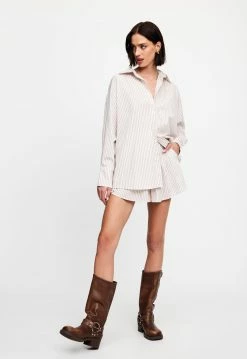 Lioness US Shopify BOYFRIEND SHIRT - SAGE -Lioness Sales Shop 07 12 22 LIONESS JAN Kristel JAN 646