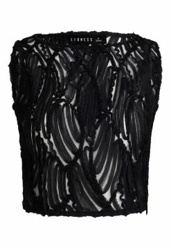 Lioness US Shopify TRES FLORAL CROP - LICORICE