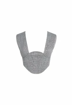 Lioness US Shopify DARIA CORSET - GREY CHECK