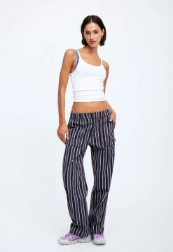 Lioness US Shopify FOUNTAIN TAILORED PANT - NAVY STRIPE -Lioness Sales Shop 19 12 22 LIONESS eCOMM FEB FEB 1012