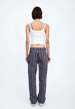 Lioness US Shopify FOUNTAIN TAILORED PANT - NAVY STRIPE -Lioness Sales Shop 19 12 22 LIONESS eCOMM FEB FEB 1027