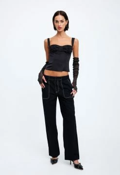 Lioness US Shopify FOUNTAIN TAILORED PANT - ONYX -Lioness Sales Shop 19 12 22 LIONESS eCOMM FEB FEB 1130