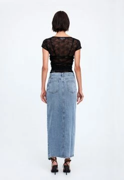 Lioness US Shopify BARBIE SPLIT MIDI - FADED DENIM -Lioness Sales Shop 19 12 22 LIONESS eCOMM FEB FEB 1392