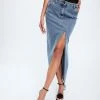 Lioness US Shopify BARBIE SPLIT MIDI - FADED DENIM