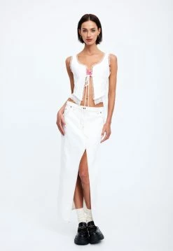 Lioness US Shopify BARBIE SPLIT MIDI - PORCELAIN -Lioness Sales Shop 19 12 22 LIONESS eCOMM FEB FEB 148