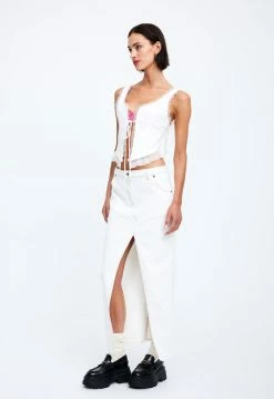 Lioness US Shopify BARBIE SPLIT MIDI - PORCELAIN -Lioness Sales Shop 19 12 22 LIONESS eCOMM FEB FEB 156