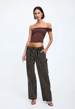 Lioness US Shopify FOUNTAIN TAILORED PANT - ONYX STRIPE -Lioness Sales Shop 19 12 22 LIONESS eCOMM FEB FEB 347