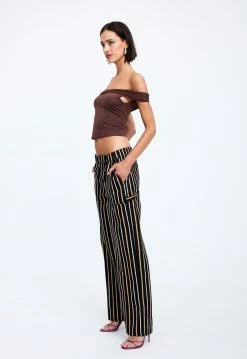 Lioness US Shopify FOUNTAIN TAILORED PANT - ONYX STRIPE
