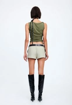 Lioness US Shopify LION'S DEN MINI SHORTS - SAGE -Lioness Sales Shop 19 12 22 LIONESS eCOMM FEB FEB 506