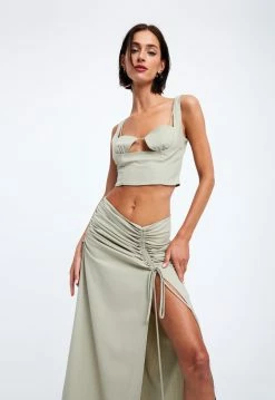 Lioness US Shopify LE PARIS MIDI SKIRT - SAGE