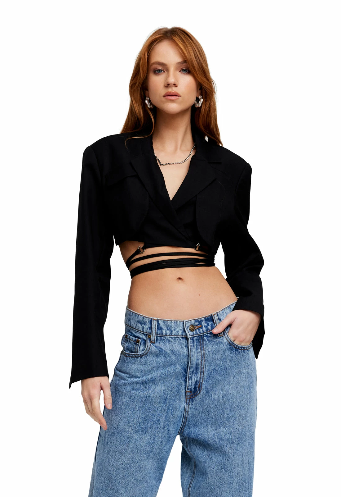 Lioness US Shopify MIAMI VICE CROP JACKET - BLACK 2 Lioness US Shopify MIAMI VICE CROP JACKET - BLACK - Image 2