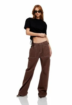 Lioness US Shopify AGYNESS CROP TEE - BLACK