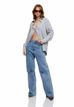 Alternative view of Lioness US Shopify PROVOCATEUR SHIRT - LIGHT GREY PINSTRIPE