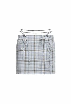 Lioness US Shopify GRANADA MINI SKIRT - BLUE PLAID