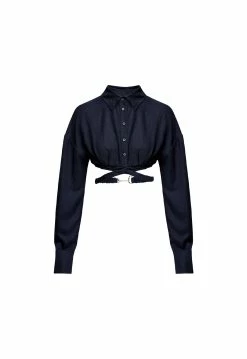 Lioness US Shopify SEVILLE CROP SHIRT - BERKELEY BLUE