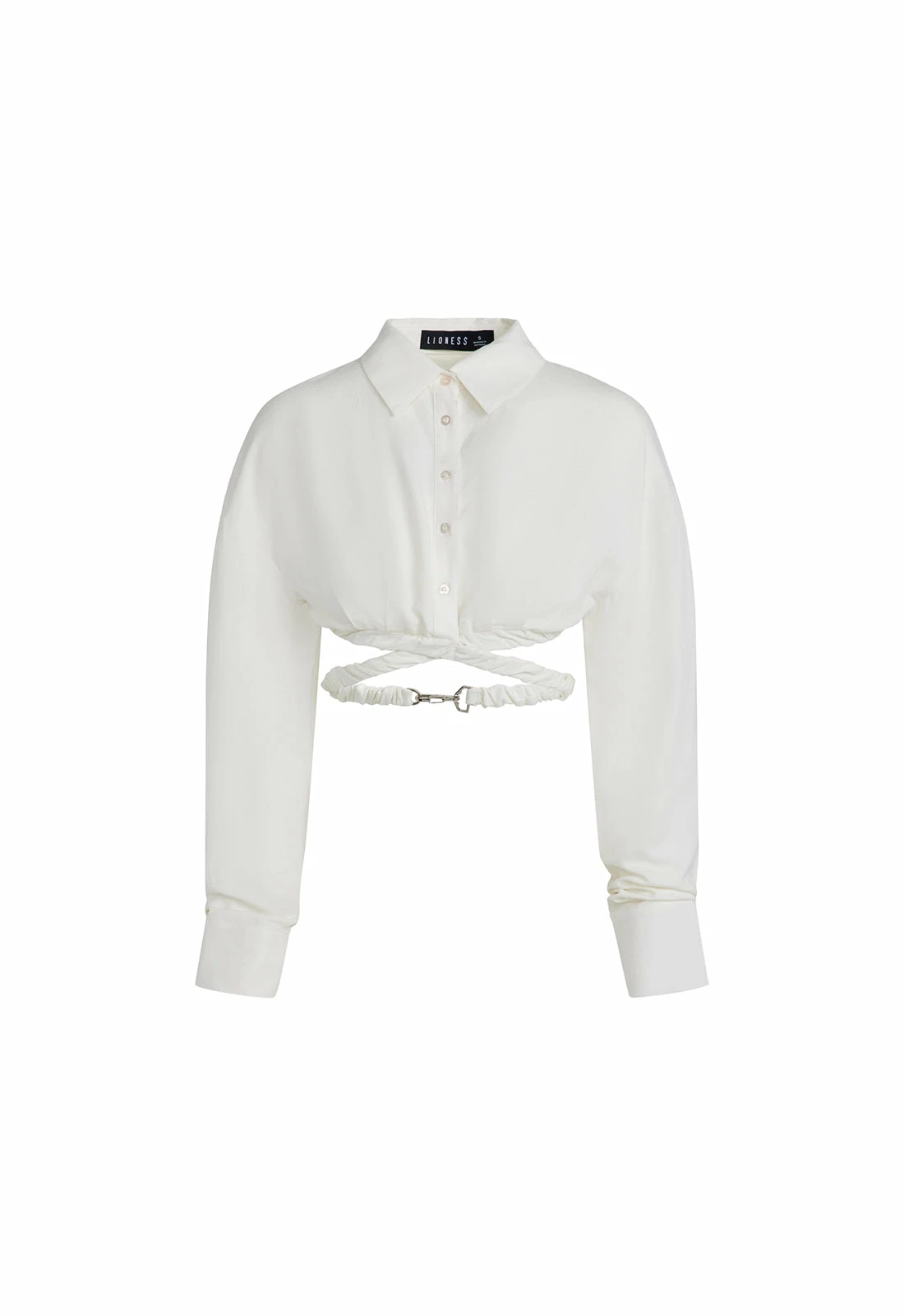 Lioness US Shopify SEVILLE CROP SHIRT - SNOW 1 Lioness US Shopify SEVILLE CROP SHIRT - SNOW