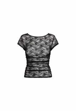 Lioness US Shopify BEGUILE LACE TOP - ONYX -Lioness Sales Shop 24 01 23 LIONESS FEB GM GHOST MANNEQUIN FEB23 059 1