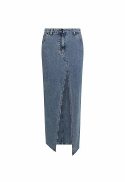 Lioness US Shopify BARBIE SPLIT MIDI - FADED DENIM -Lioness Sales Shop 24 01 23 LIONESS FEB GM GHOSTMANNEQUIN FEB23 126