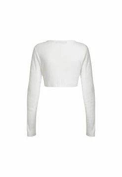 Alternative view of Lioness US Shopify PEEPHOLE CROP CARDI - BABY POWDER