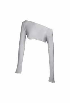 Lioness US Shopify DEVON LONG SLEEVE TOP - SONIC SILVER