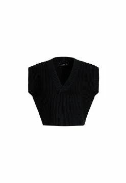 Lioness US Shopify SADDLE KNIT - BLACK