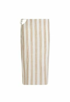 Lioness US Shopify FAZIO MIDI SKIRT - NUDE PINSTRIPE