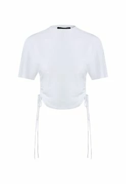 Lioness US Shopify AGYNESS CROP TEE - WHITE -Lioness Sales Shop AGYNESS WHITE