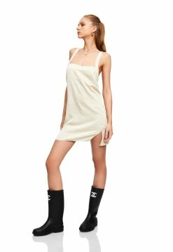 Lioness US Shopify ANDIE MINI DRESS - CORNSILK -Lioness Sales Shop LD88 837 CORNSILK 8