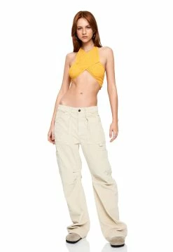 Lioness US Shopify CAVALLI WRAP TOP - ORANGE -Lioness Sales Shop LT88 598 1ORANGE LB88 381 8BEIGE2
