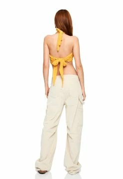 Lioness US Shopify CAVALLI WRAP TOP - ORANGE -Lioness Sales Shop LT88 598 1ORANGE LB88 381 8BEIGE9