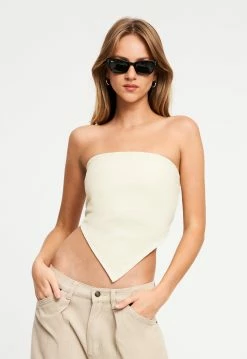 Lioness US Shopify PAMMY DENIM TOP - CREAM -Lioness Sales Shop LT88 628CREAM LB88 381 1BEIGE1