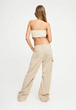 Lioness US Shopify PAMMY DENIM TOP - CREAM -Lioness Sales Shop LT88 628CREAM LB88 381 1BEIGE10