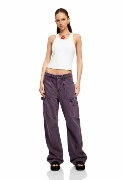 Lioness US Shopify MIAMI VICE JEANS - PLUM -Lioness Sales Shop LT88 657 1 WHITE LB88 381 18 PLUM 1