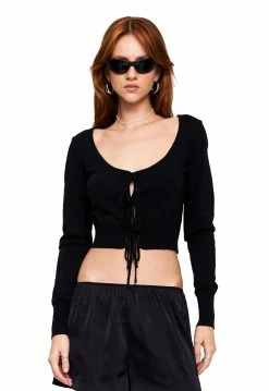 Lioness US Shopify RESURGANCE CROP CARDI - BLACK -Lioness Sales Shop LT88 735 BLACK