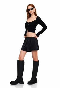 Alternative view of Lioness US Shopify RESURGANCE CROP CARDI - BLACK