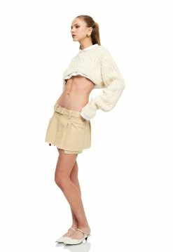 Lioness US Shopify ELLE MINI SKIRT - CAMEL -Lioness Sales Shop LT88 740CREAM LB88 482CAMEL5