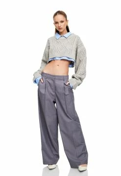 Alternative view of Lioness US Shopify SONNY KNIT CROP - GREY