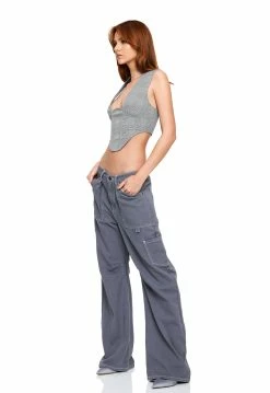 Lioness US Shopify DARIA CORSET - GREY CHECK -Lioness Sales Shop LT88 741 1 GREY CHECK LB88 381 1 SLATE 7