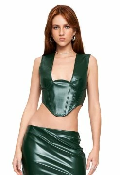 Lioness US Shopify Y2K CORSET - MOSS -Lioness Sales Shop LT88 741 MOSS