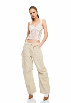 Alternative view of Lioness US Shopify SOME LIKE IT HOT LACE CORSET - GHOST WHITE