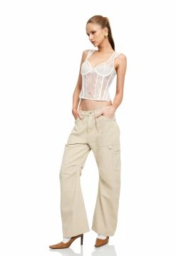 Lioness US Shopify SOME LIKE IT HOT LACE CORSET - GHOST WHITE