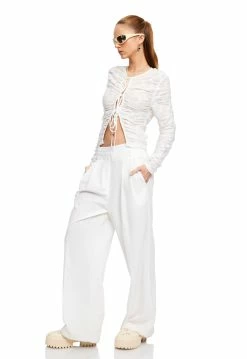 Alternative view of Lioness US Shopify KALIFORNIA TIE TOP - GHOST WHITE